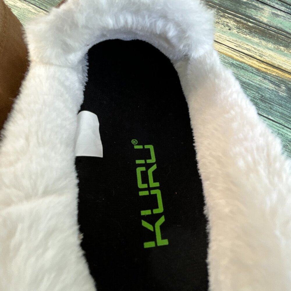 Kuru Loft Slipppers Womens Size 9.5 Brown Suede Indoor Outdoor Faux Fur Moccasin - Picture 6 of 12